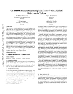 Grid HTM: Hierarchical Temporal Memory for Anomaly Detection in Videos