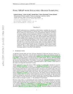 Fool SHAP with Stealthily Biased Sampling