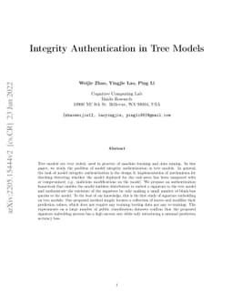 Integrity Authentication in Tree Models
