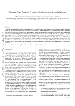 Continual Object Detection: A review of definitions, strategies, and
  challenges