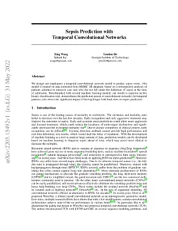 Sepsis Prediction with Temporal Convolutional Networks