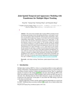 Joint Spatial-Temporal and Appearance Modeling with Transformer for
  Multiple Object Tracking