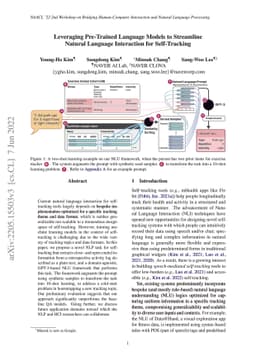 Leveraging Pre-Trained Language Models to Streamline Natural Language
  Interaction for Self-Tracking