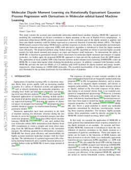 Molecular Dipole Moment Learning via Rotationally Equivariant Gaussian
  Process Regression with Derivatives in Molecular-orbital-based Machine
  Learning