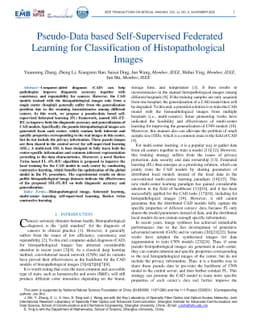 Pseudo-Data based Self-Supervised Federated Learning for Classification
  of Histopathological Images