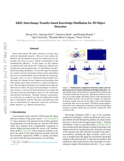 itKD: Interchange Transfer-based Knowledge Distillation for 3D Object
  Detection