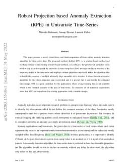 Robust Projection based Anomaly Extraction (RPE) in Univariate
  Time-Series