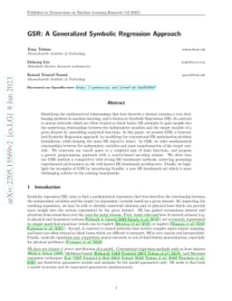 GSR: A Generalized Symbolic Regression Approach