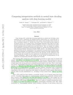 Comparing interpretation methods in mental state decoding analyses with
  deep learning models