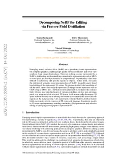 Decomposing NeRF for Editing via Feature Field Distillation