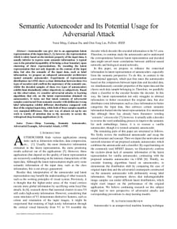 Semantic Autoencoder and Its Potential Usage for Adversarial Attack