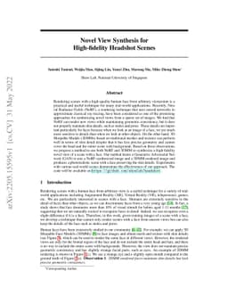 Novel View Synthesis for High-fidelity Headshot Scenes