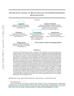 Generative Aging of Brain Images with Diffeomorphic Registration