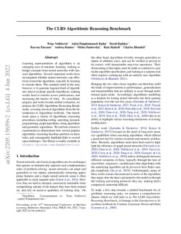 The CLRS Algorithmic Reasoning Benchmark