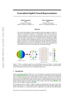 Generalised Implicit Neural Representations