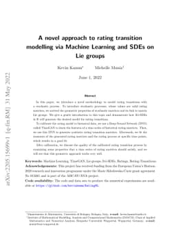 A novel approach to rating transition modelling via Machine Learning and
  SDEs on Lie groups