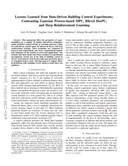 Lessons Learned from Data-Driven Building Control Experiments:
  Contrasting Gaussian Process-based MPC, Bilevel DeePC, and Deep Reinforcement
  Learning