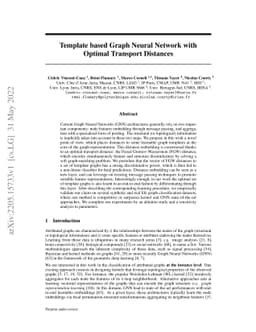 Template based Graph Neural Network with Optimal Transport Distances