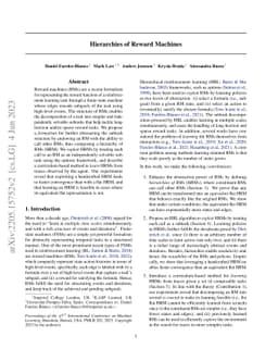 Hierarchies of Reward Machines