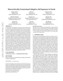 Hierarchically Constrained Adaptive Ad Exposure in Feeds