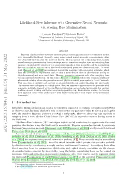 Likelihood-Free Inference with Generative Neural Networks via Scoring
  Rule Minimization