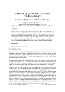 A Survey of Deep Fake Detection for Trial Courts