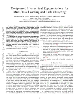 Compressed Hierarchical Representations for Multi-Task Learning and Task
  Clustering