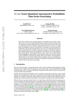 VQ-AR: Vector Quantized Autoregressive Probabilistic Time Series
  Forecasting