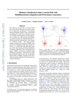 Minimax Classification under Concept Drift with Multidimensional
  Adaptation and Performance Guarantees