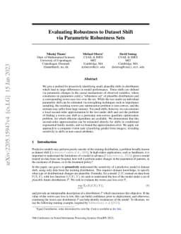Evaluating Robustness to Dataset Shift via Parametric Robustness Sets