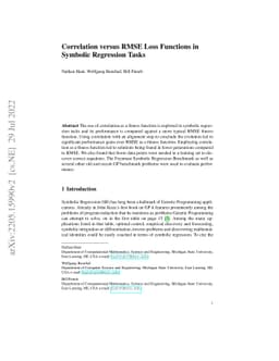 Correlation versus RMSE Loss Functions in Symbolic Regression Tasks
