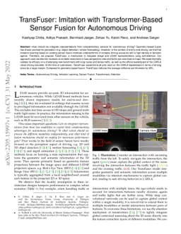 TransFuser: Imitation with Transformer-Based Sensor Fusion for
  Autonomous Driving