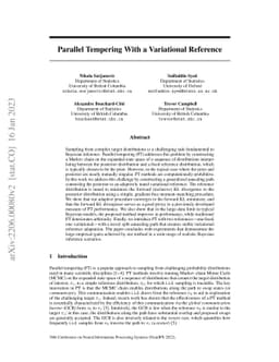 Parallel Tempering With a Variational Reference