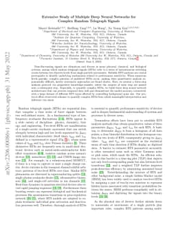 Extensive Study of Multiple Deep Neural Networks for Complex Random
  Telegraph Signals