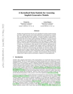 A Kernelised Stein Statistic for Assessing Implicit Generative Models
