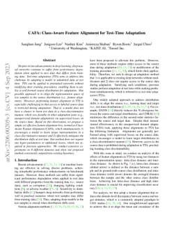 CAFA: Class-Aware Feature Alignment for Test-Time Adaptation