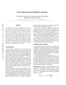 Fair Comparison between Efficient Attentions
