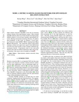MORE: A Metric Learning Based Framework for Open-domain Relation
  Extraction