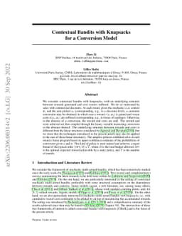 Contextual Bandits with Knapsacks for a Conversion Model