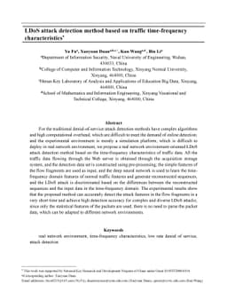 LDoS attack detection method based on traffic time-frequency
  characteristics
