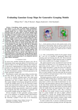 Evaluating Gaussian Grasp Maps for Generative Grasping Models