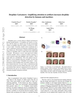 Deepfake Caricatures: Amplifying attention to artifacts increases
  deepfake detection by humans and machines