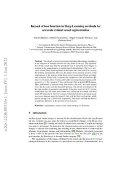 Impact of loss function in Deep Learning methods for accurate retinal
  vessel segmentation