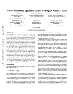 Privacy-Preserving Epidemiological Modeling on Mobile Graphs