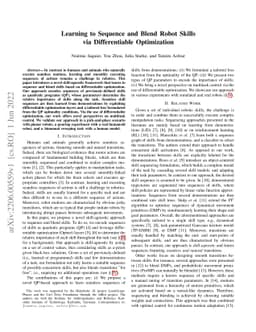 Learning to Sequence and Blend Robot Skills via Differentiable
  Optimization