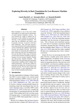 Exploring Diversity in Back Translation for Low-Resource Machine
  Translation