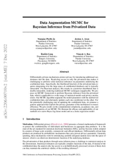 Data Augmentation MCMC for Bayesian Inference from Privatized Data