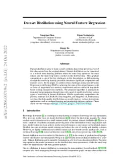 Dataset Distillation using Neural Feature Regression