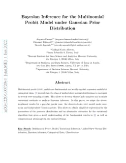 Bayesian Inference for the Multinomial Probit Model under Gaussian Prior
  Distribution