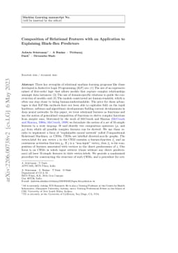 Composition of Relational Features with an Application to Explaining
  Black-Box Predictors